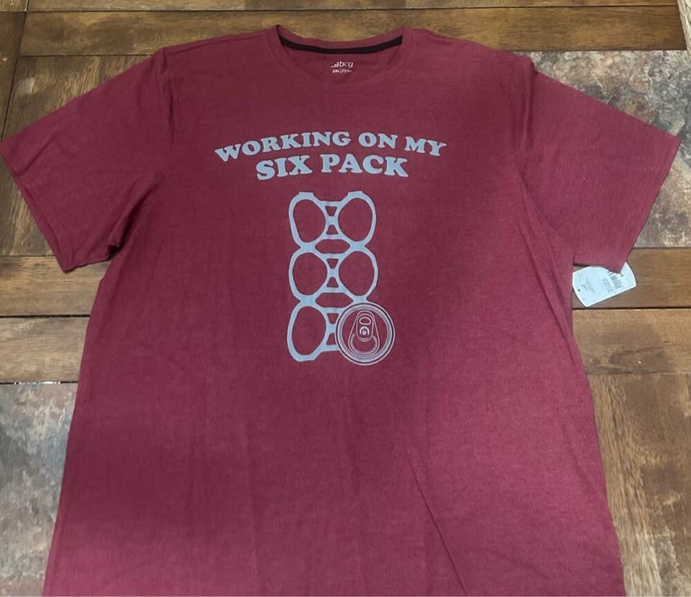 NWT BCG I'm Working On My Six Pack Shirt Sz 2XL